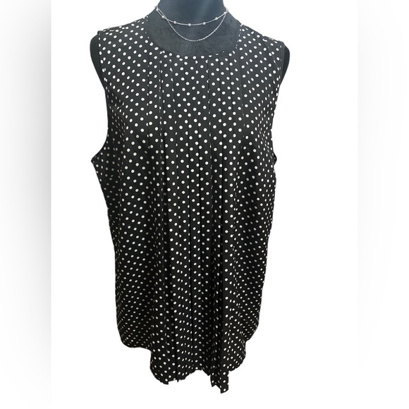 Michael Kors Black & White Polka Dot Blouse-Size XL-NWT - Picture 8 of 9